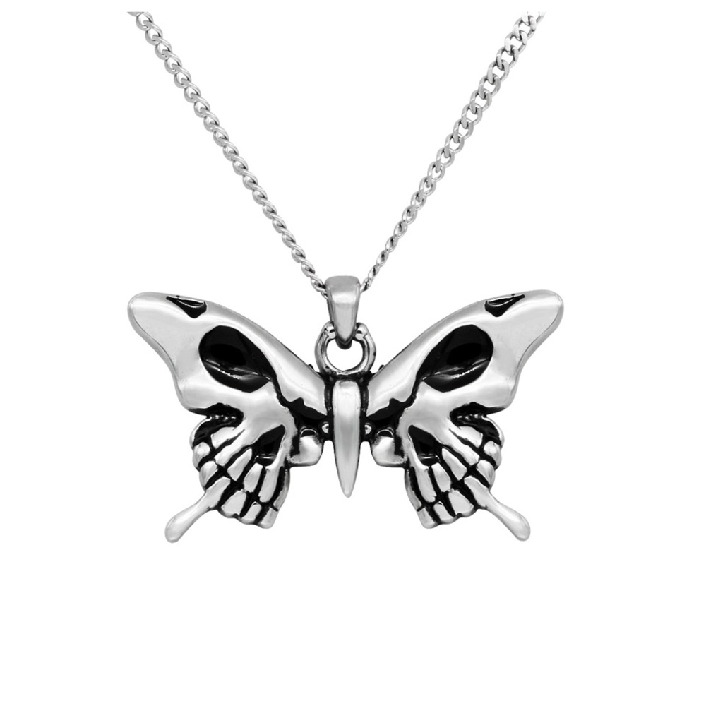 Skull Wings Butterfly Necklace - NWT - Stainless Steel